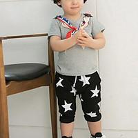 boys cotton blends micro elastic medium pentagram print leisure short  ...