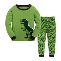 Boy\'s Casual/Daily Print Clothing SetCotton Winter / Fall Green