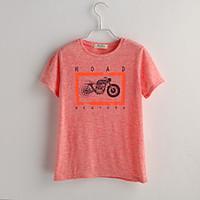 Boy Casual/Daily Color Block Tee, Cotton Summer Short Sleeve