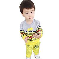 Boy\'s Cotton Fashion Spring/Fall Casual/Daily Cartoon Bear Print Baby Sports Two-Piece Clothing Set