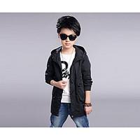 boys solid color trench coat polyester spring fall long sleeve