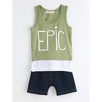 boys casualdaily color block sets cotton summer sleeveless clothing se ...