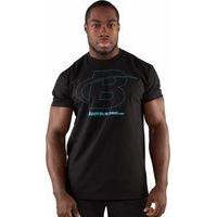 Bodybuilding.com Clothing Outline Tee Medium Black/Ocean