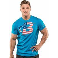 bodybuildingcom clothing red white and ripped tee large turquoise