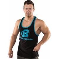 Bodybuilding.com Clothing B Swoosh Contrast Stringer Tank Small Black/Turquoise