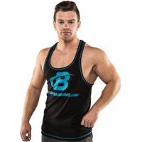 Bodybuilding.com Clothing B Swoosh Contrast Stitching Stringer Tank Large Black/Grey