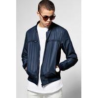 Bomber Jacket With Chest Zips - navy