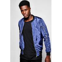 Bomber With Back Print - navy