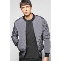 Bomber With PU Details - grey