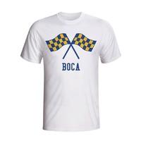 boca juniors waving flags t shirt white kids