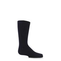 Boys and Girls 1 Pair SockShop Plain Bamboo Socks with Comfort Cuff and Handlinked Toes In Navy
