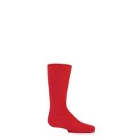Boys and Girls 1 Pair SockShop Plain Bamboo Socks with Comfort Cuff and Handlinked Toes In Red