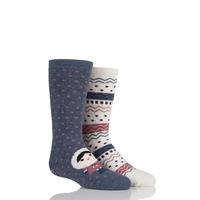boys and girls 2 pair totes eskimo fairisle original slipper socks wit ...