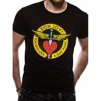 Bon Jovi - Through The Heart Men\'s Medium T-Shirt - Black