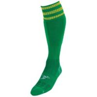 Boys Size Green Gold 3 Stripe Pro Football Socks