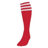 Boys Size Red White 3 Stripe Football Socks