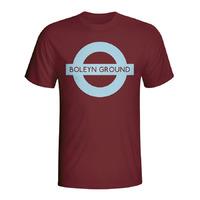 Boleyn Ground London Tube T-shirt (maroon)