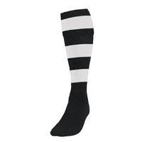 Boy\'s Size Black White Hooped Football Socks