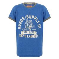 Boys K-Tiger Lake Applique T-Shirt in Cornflower Blue Marl  Tokyo Laundry Kids