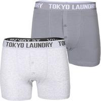 Boxer Shorts in Ashley Blue / Ice Grey Marl - Tokyo Laundry