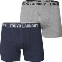 boxer shorts in light grey marl indigo marl tokyo laundry