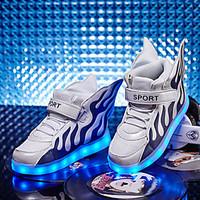 boys sneakers spring fall comfort light up shoes microfibre casual fla ...