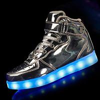 Boy\'s Athletic Shoes Winter Light Up Shoes Comfort PU Athletic Flat Heel Others LED Black Red White Silver Gold