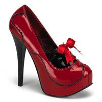 Bordello Teeze-01 Red and Black Platform Shoes