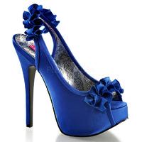 bordello teeze 56 blue satin sling back platform shoes