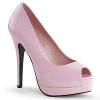 Bordello Bella-12 Peep-Toe Baby Pink Platform Shoes