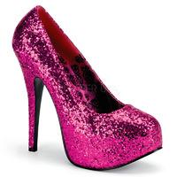 bordello teeze 06g hot pink glitter platform shoes