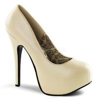 Bordello Teeze-06 Cream Matt Platform Shoes