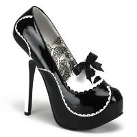 Bordello Teeze-01 Black and White Platform Shoes