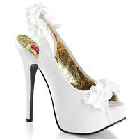 bordello teeze 56 white satin sling back platform shoes