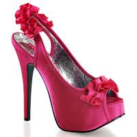 bordello teeze 56 fuchsia satin sling back platform shoes