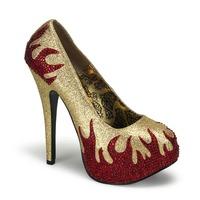 bordello teeze 27 red and gold platform shoes