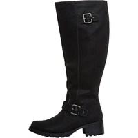 board angels womens long buckle boots black