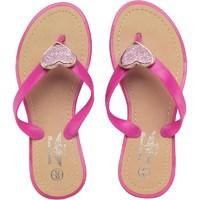 Board Angels Girls Glitter Heart Toe Post Sandals Pink