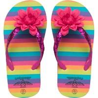 board angels girls striped flip flops pink multi