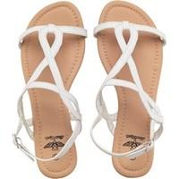 Board Angels Womens Strappy Sandals White