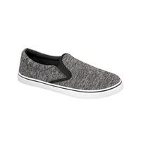 boston slip on canvas trainers in black grey jersey