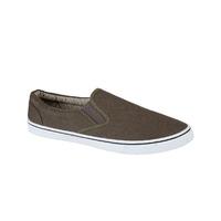 boston slip on canvas trainers in khaki