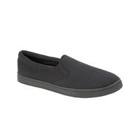 Boston Slip On Canvas Trainers In All Black