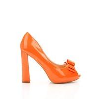 bow peep toe patent pvc shoes