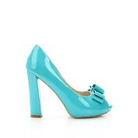 bow peep toe patent pvc shoes