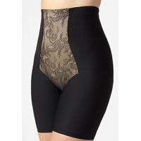 Boux Avenue High Waisted Thigh Shaping Shorts in Black Lace