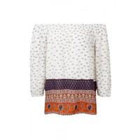BORDER PAISLEY GYPSY BLOUSE
