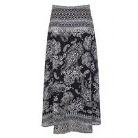 BORDER FLORAL MAXI SKIRT