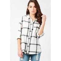 BOLD GRID OVERSIZED SHIRT