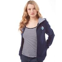 board angels womens zip through fleece hoody navy